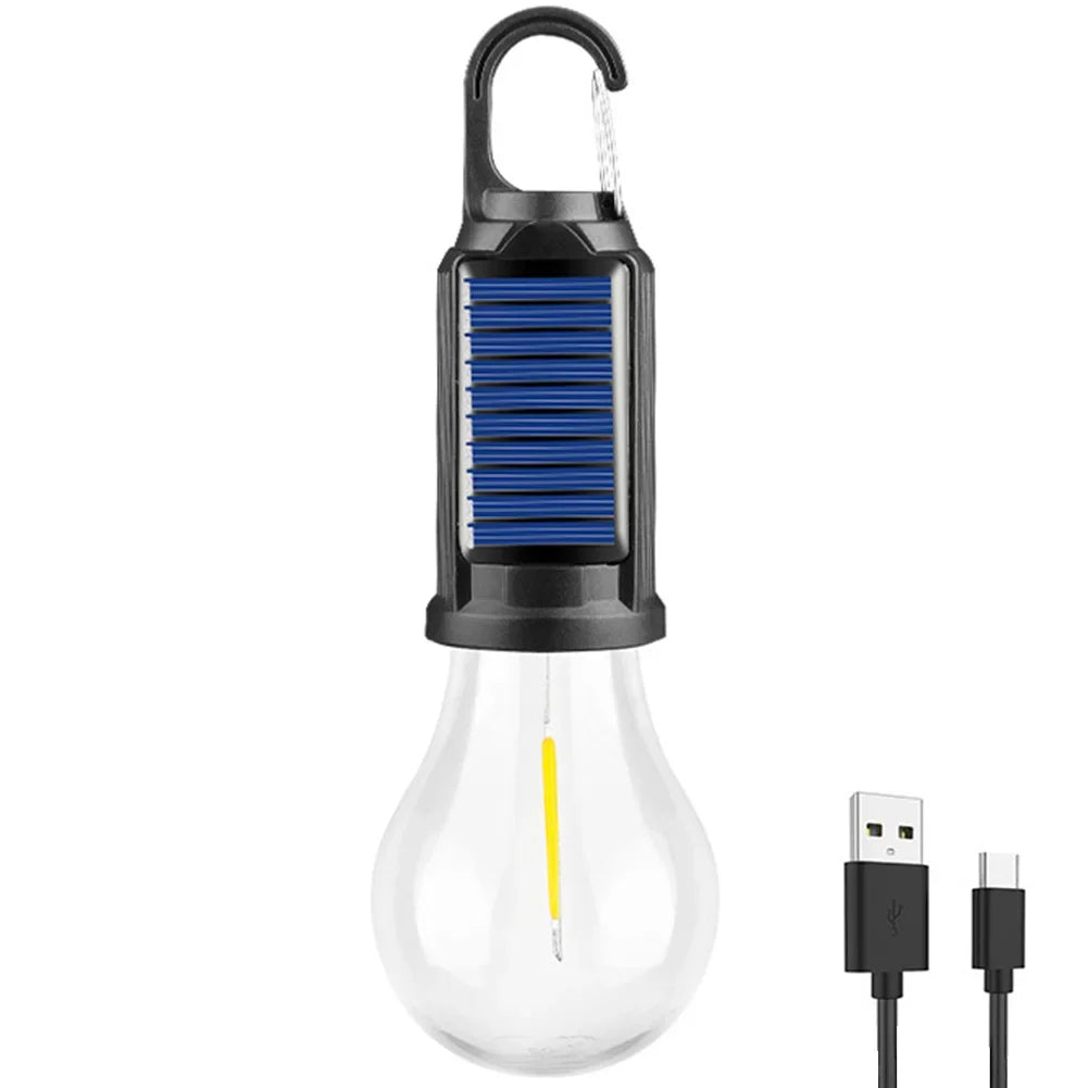 Solar Rechargeable Camping Lantern with Hook – Portable Outdoor Hanging Light
