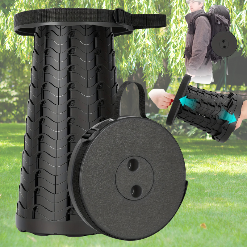 Collapsible Telescopic Folding Stool – Portable Lightweight Camping Seat
