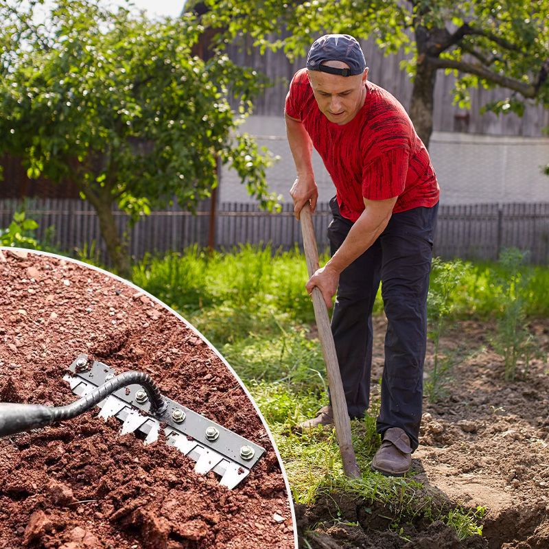Ergonomic Garden Rake with Versatile Handle – Lawn & Garden Tool